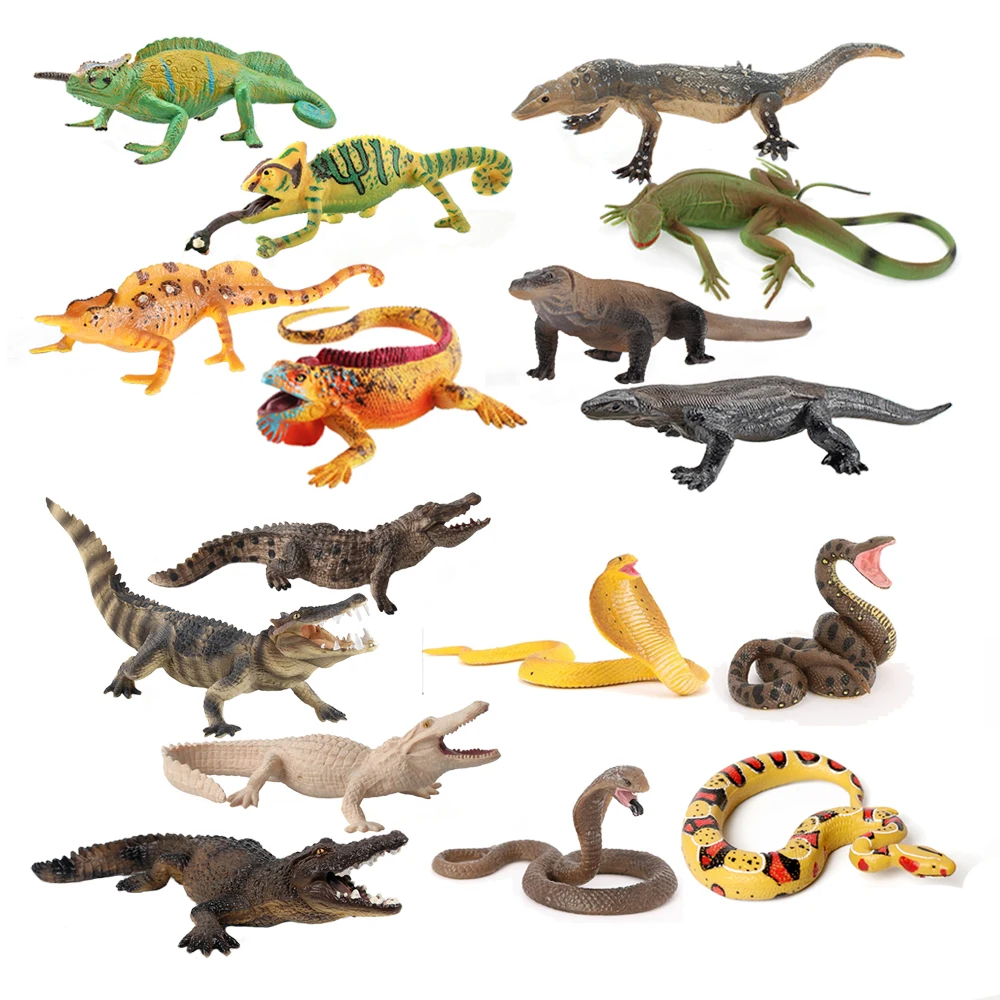 Kids Toys Reviews - Mainan Model Bunglon Plastik Patung Buaya
